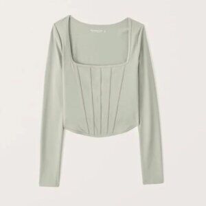 Abercrombie & Fitch Sage Green Crop Top